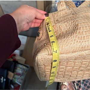 Jessica Simpson Beige Croc-Embossed Satchel